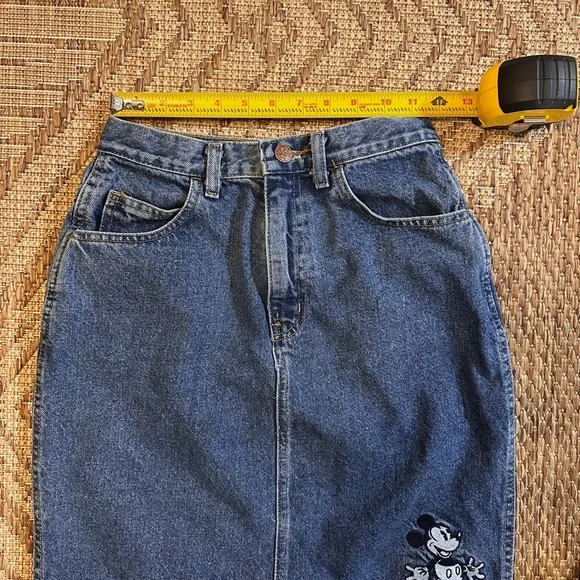 Vintage Disney Blue Denim Skirt with Mickey Embroidery Size XS - Picture 10 of 12